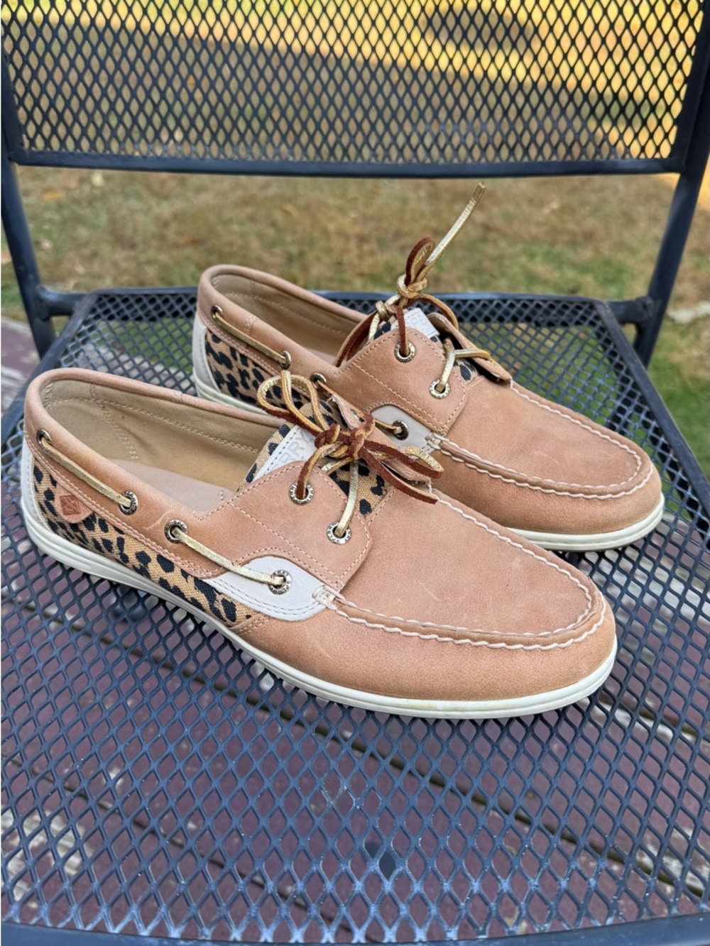 Sperry Leopard Boat Shoes | Women’s Size [9.5] | Tan Leather Loafers
